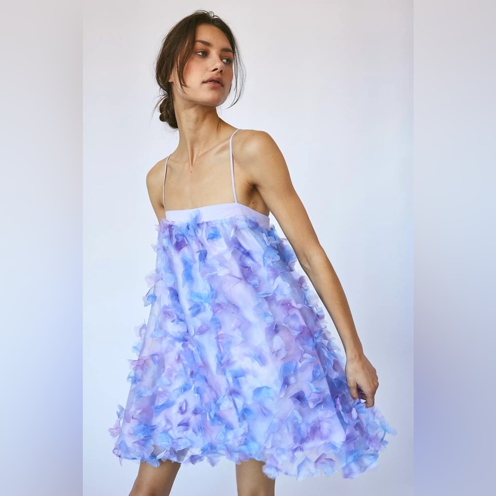 Free People Rainbows Deluxe Mini Dress Color: Blue Purple Combo - Picture 1 of 11